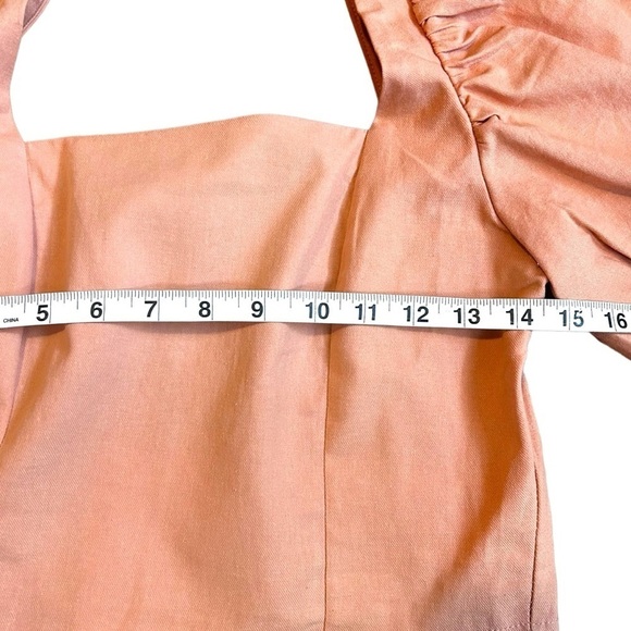 DELUC Doja Puff Sleeve Crop Top- Dusty Peach - Picture 9 of 10